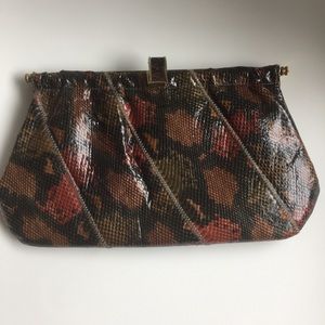 Vintage snake clutch handbag